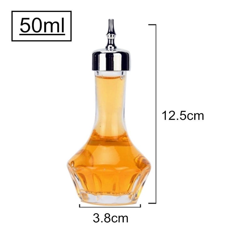 LINALL Bitters Bottle - 50ml Glass Dash Bottle with Stainless Steel Dasher Top, Professional Bar Tool for Making Cocktails (Sliver) - Image 2